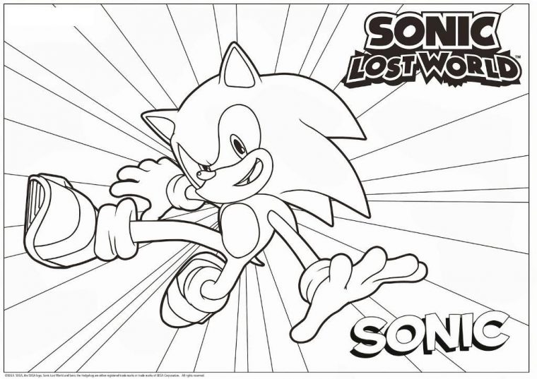 sonic running coloring page