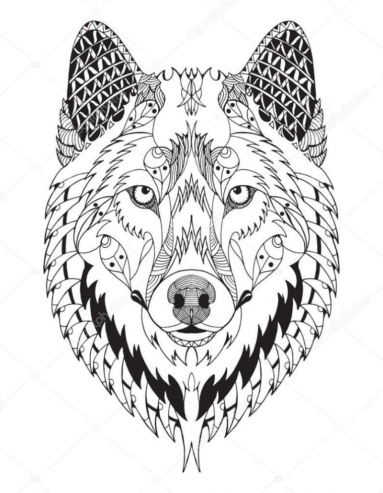wolf mandala coloring pages