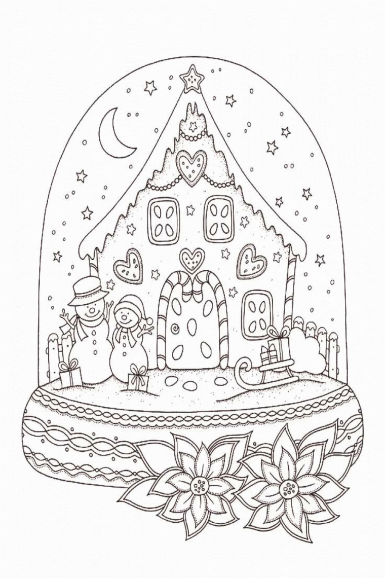 snowglobe coloring pages
