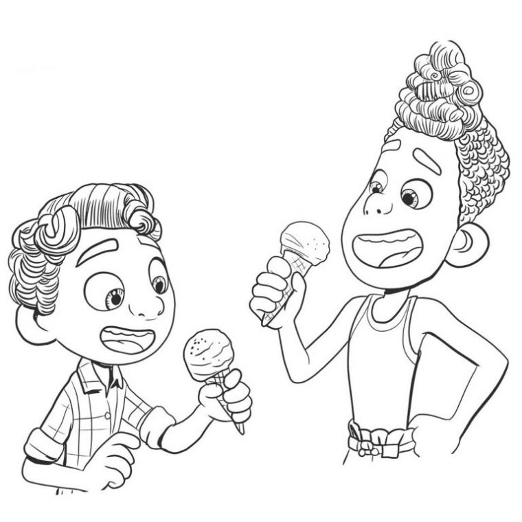 luca coloring pages alberto