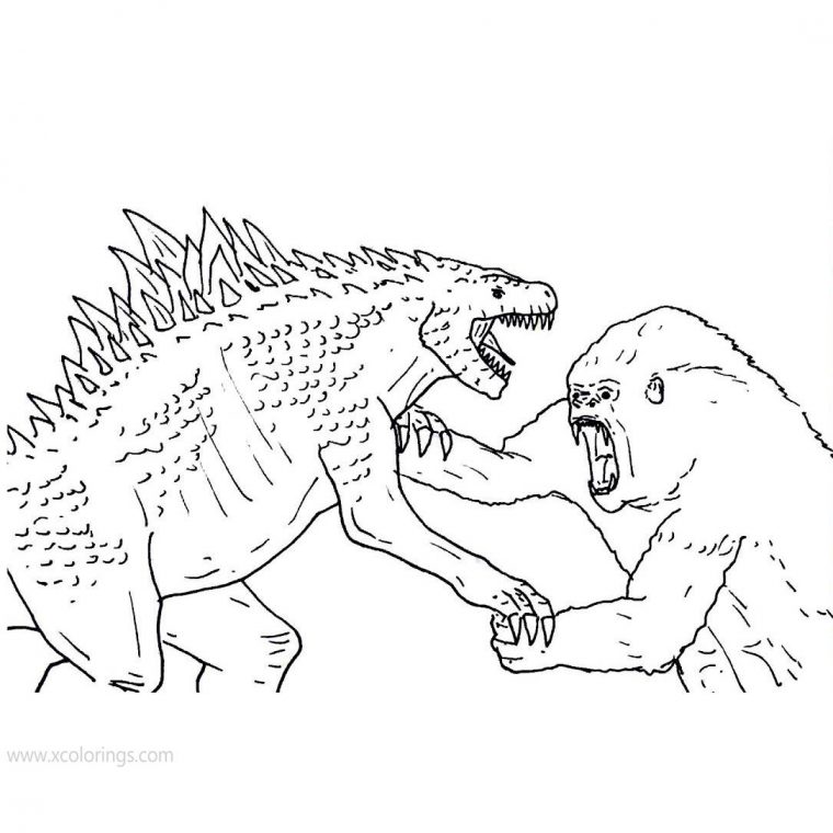 kong vs godzilla coloring pages