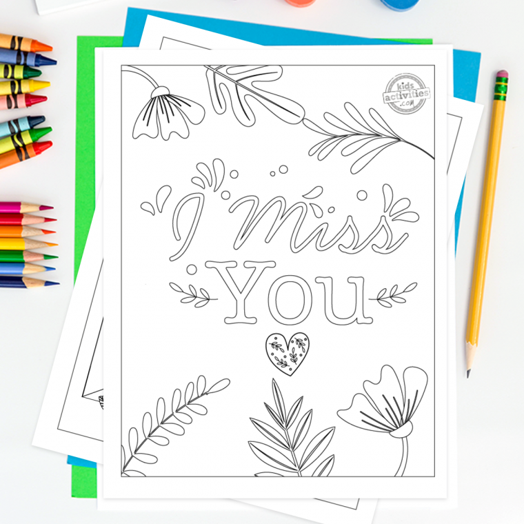 i miss you coloring pages