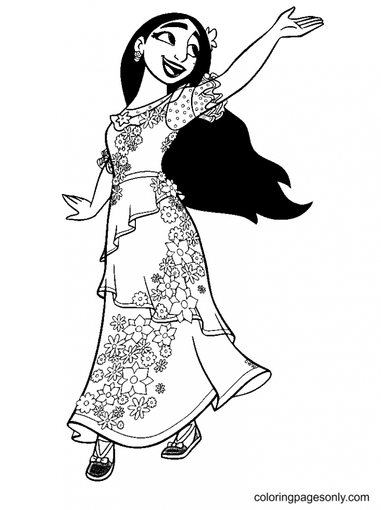encanto isabella coloring pages