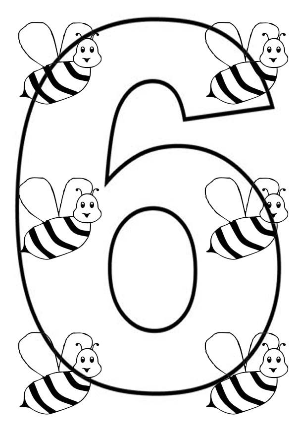 number 6 coloring pages