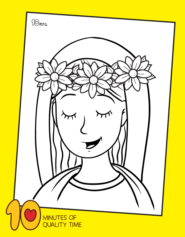 may crowning coloring pages