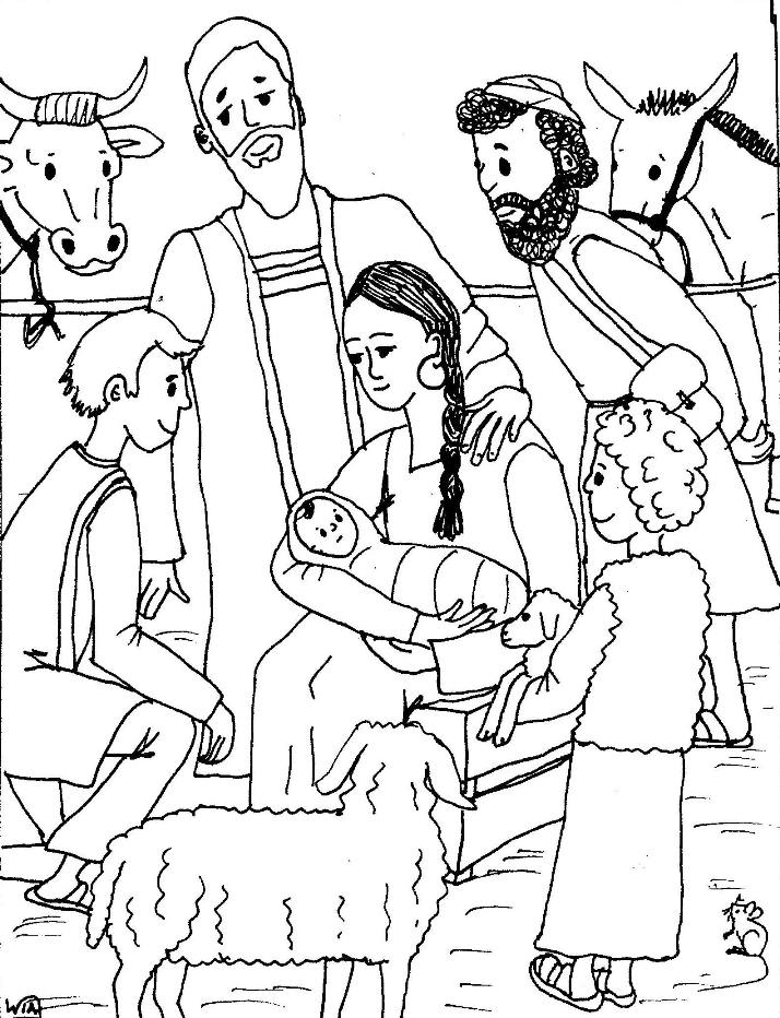 jesus birth coloring pages