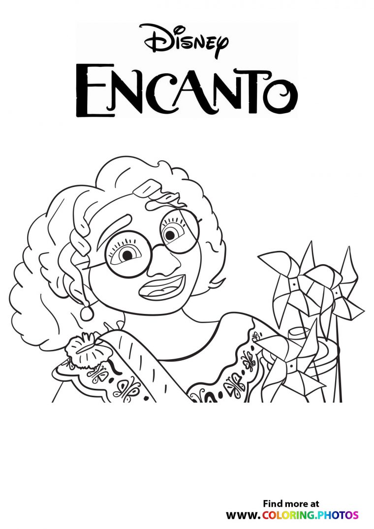 encanto coloring page luisa