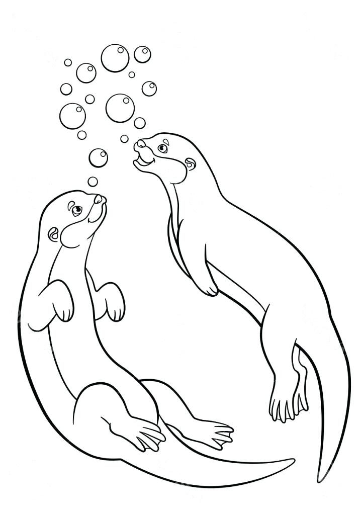 otters coloring pages