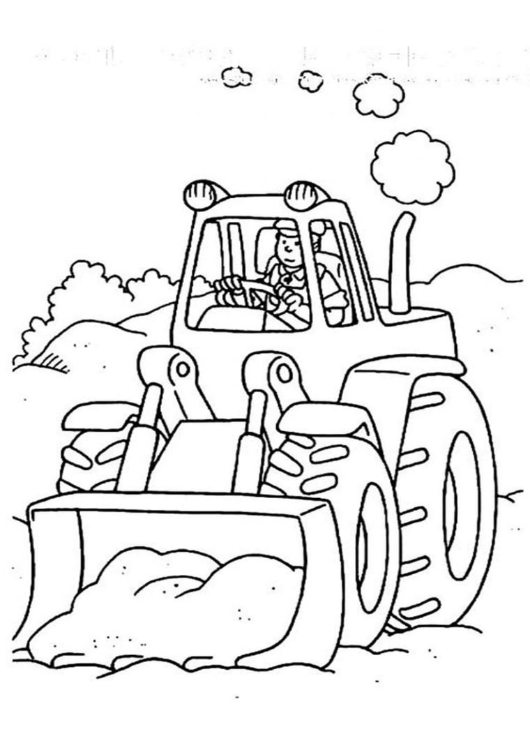 easy tractor coloring pages
