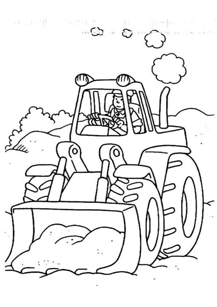 easy tractor coloring pages