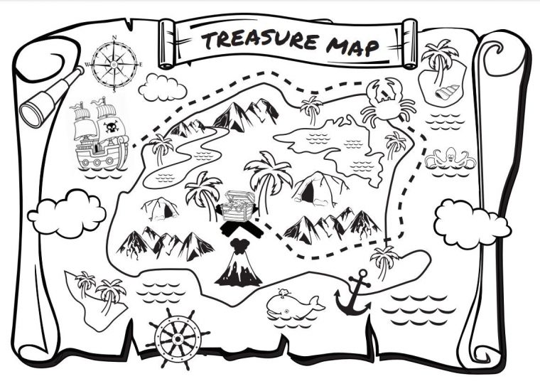 treasure map coloring pages