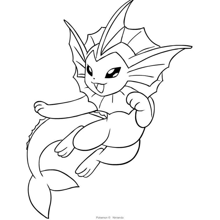 vaporeon pokemon coloring pages