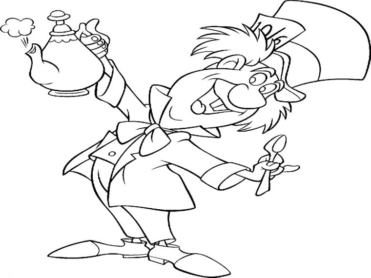mad hatter coloring page