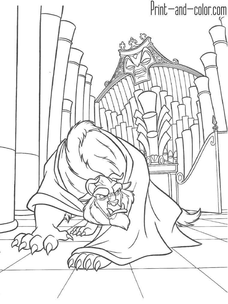 beauty and the beast coloring pages for adults