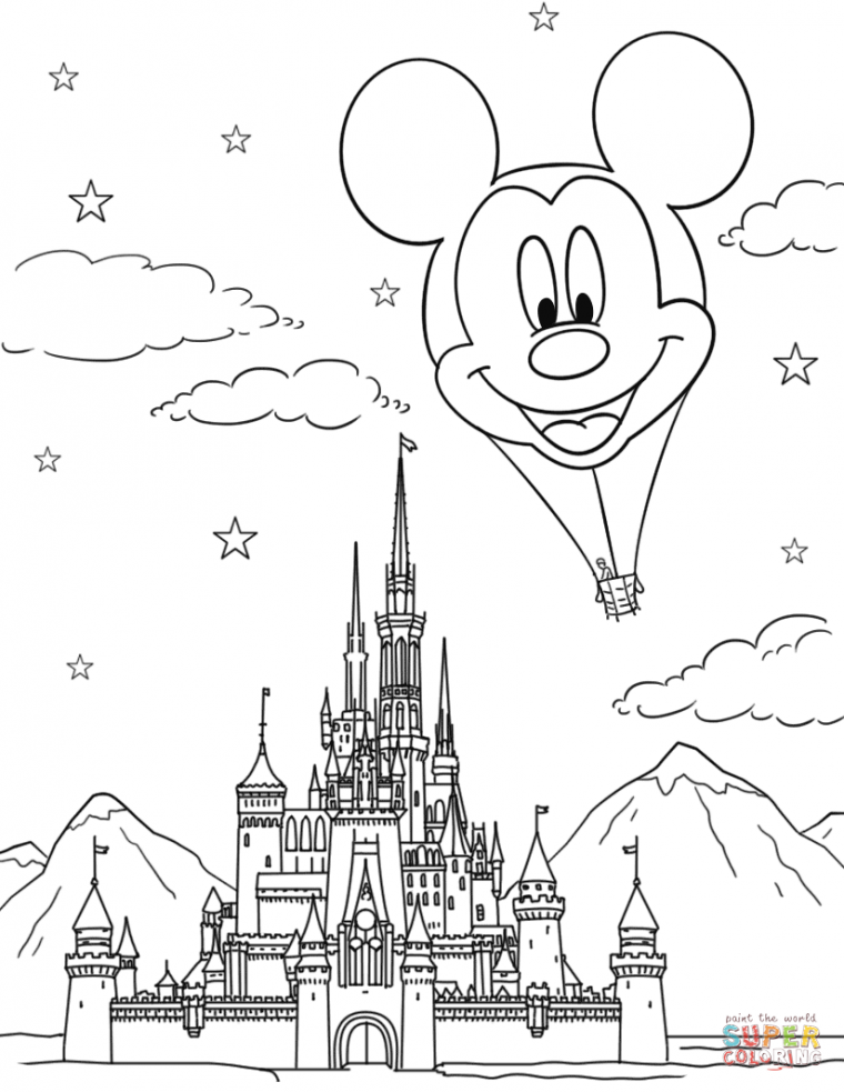 disneyland castle coloring page