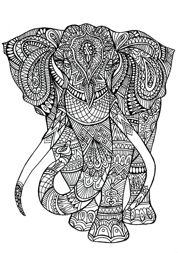 finished animal coloring pages for adults