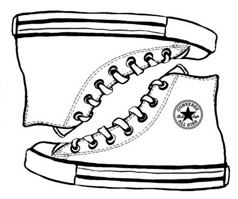 converse high top coloring page