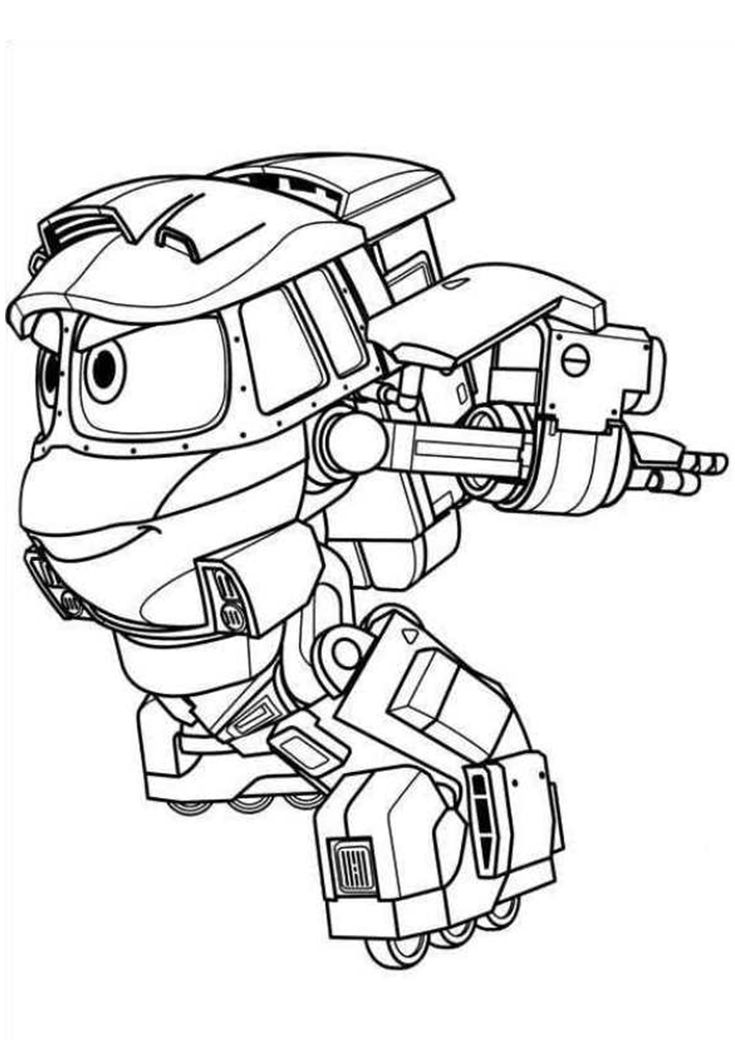robot trains coloring pages