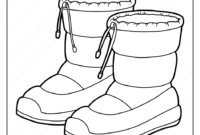 winter boots coloring page