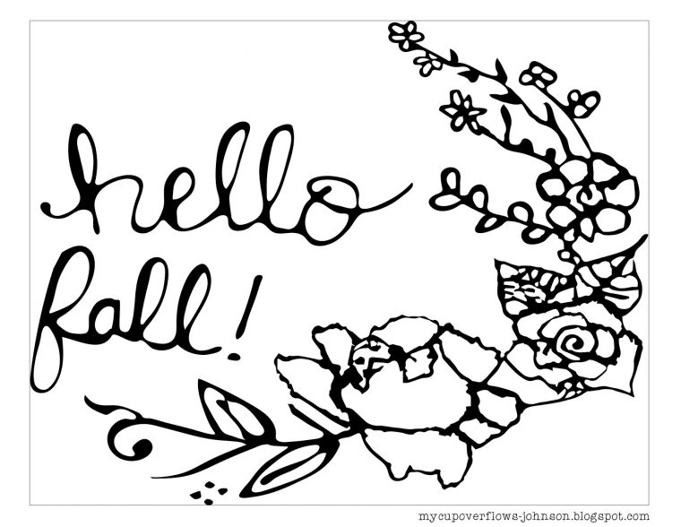 hello fall coloring page