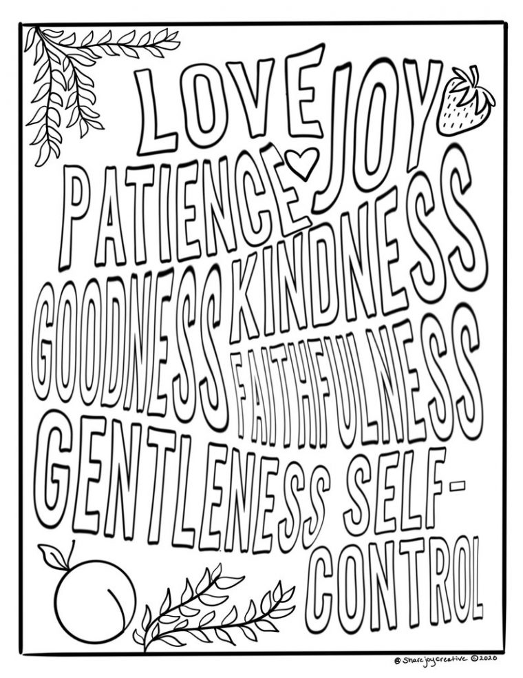 printable fruit of the spirit coloring pages
