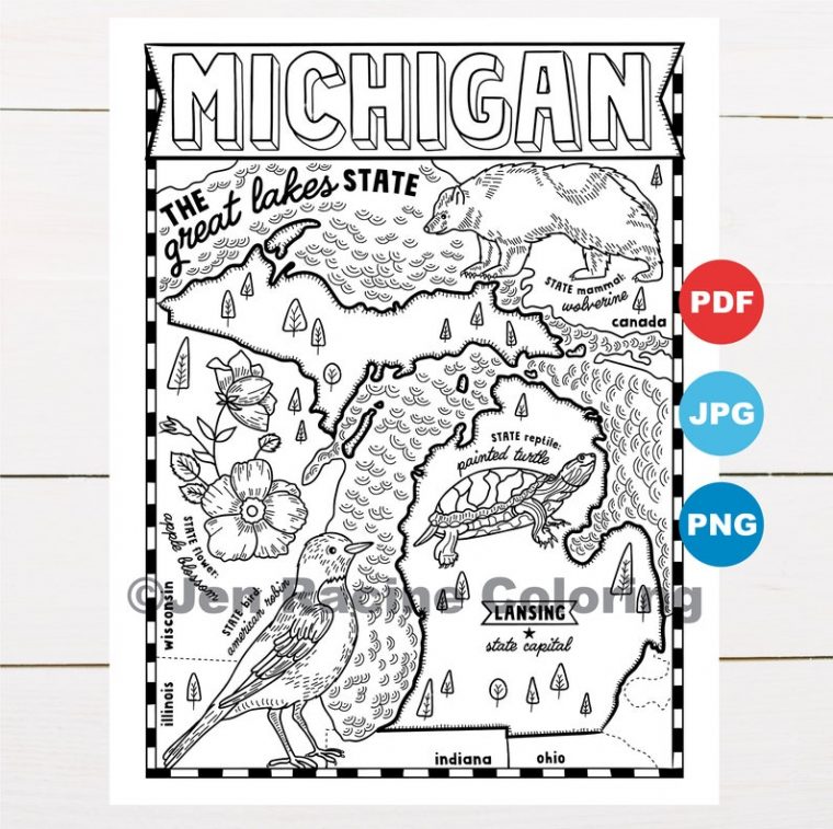michigan coloring page