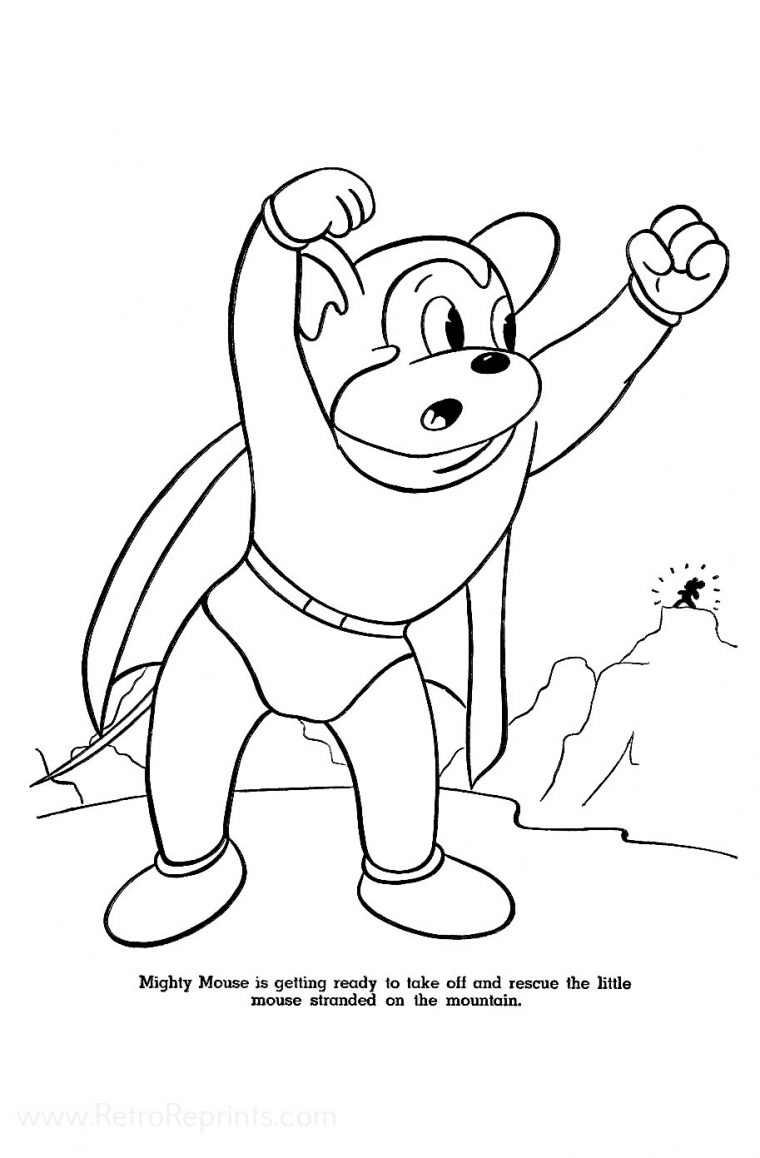 mighty mouse coloring pages