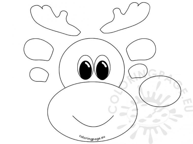 reindeer head coloring pages