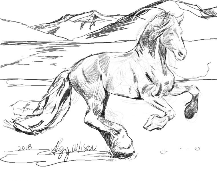 wild horses coloring pages
