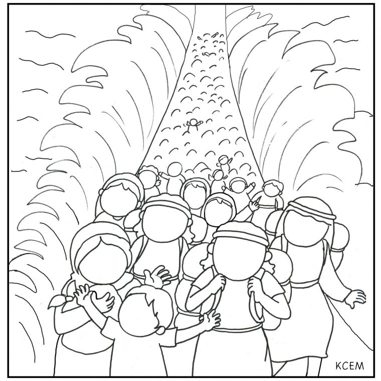 moses red sea coloring page