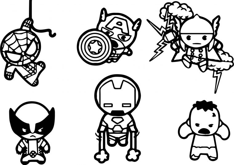chibi avengers coloring pages