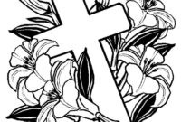 easter cross colouring pages