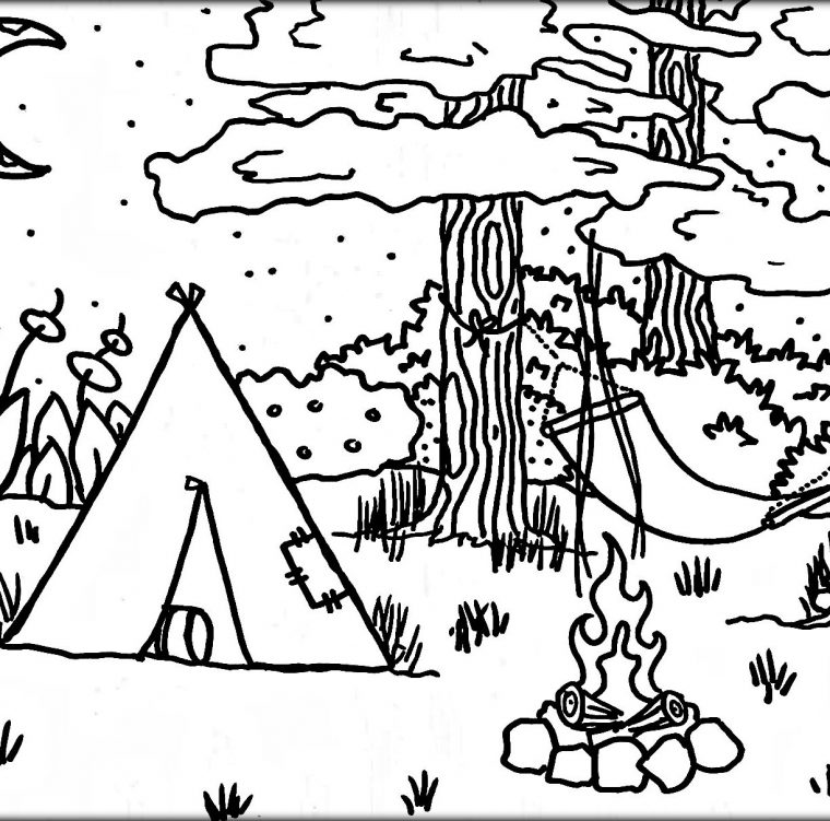 coloring pages camping theme