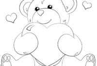 dessin de nounours avec un coeur