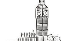 big ben dessin page de garde en couleur