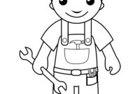 construction worker coloring page