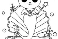 cat mermaid coloring page