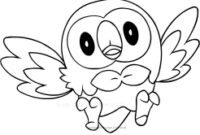 rowlet coloring page