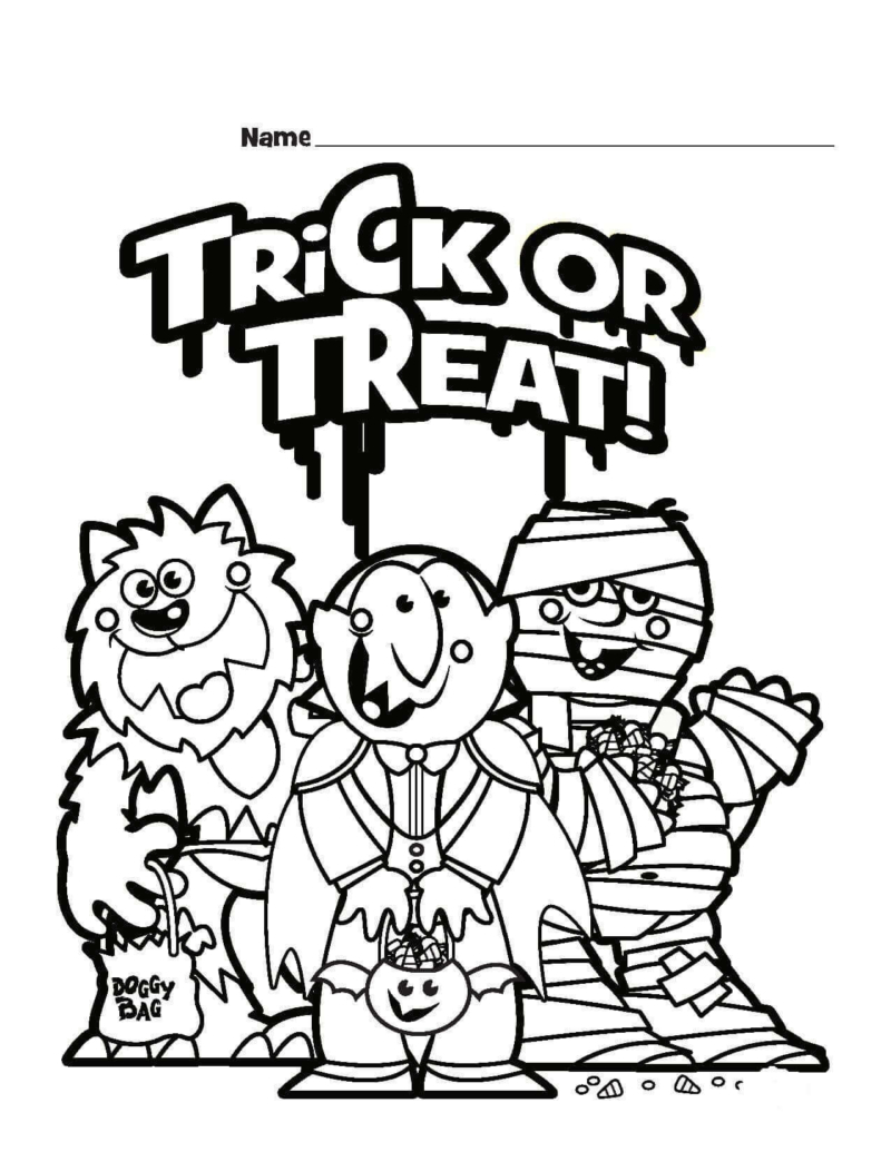 20 Free Printable Trick Or Treat Coloring Pages