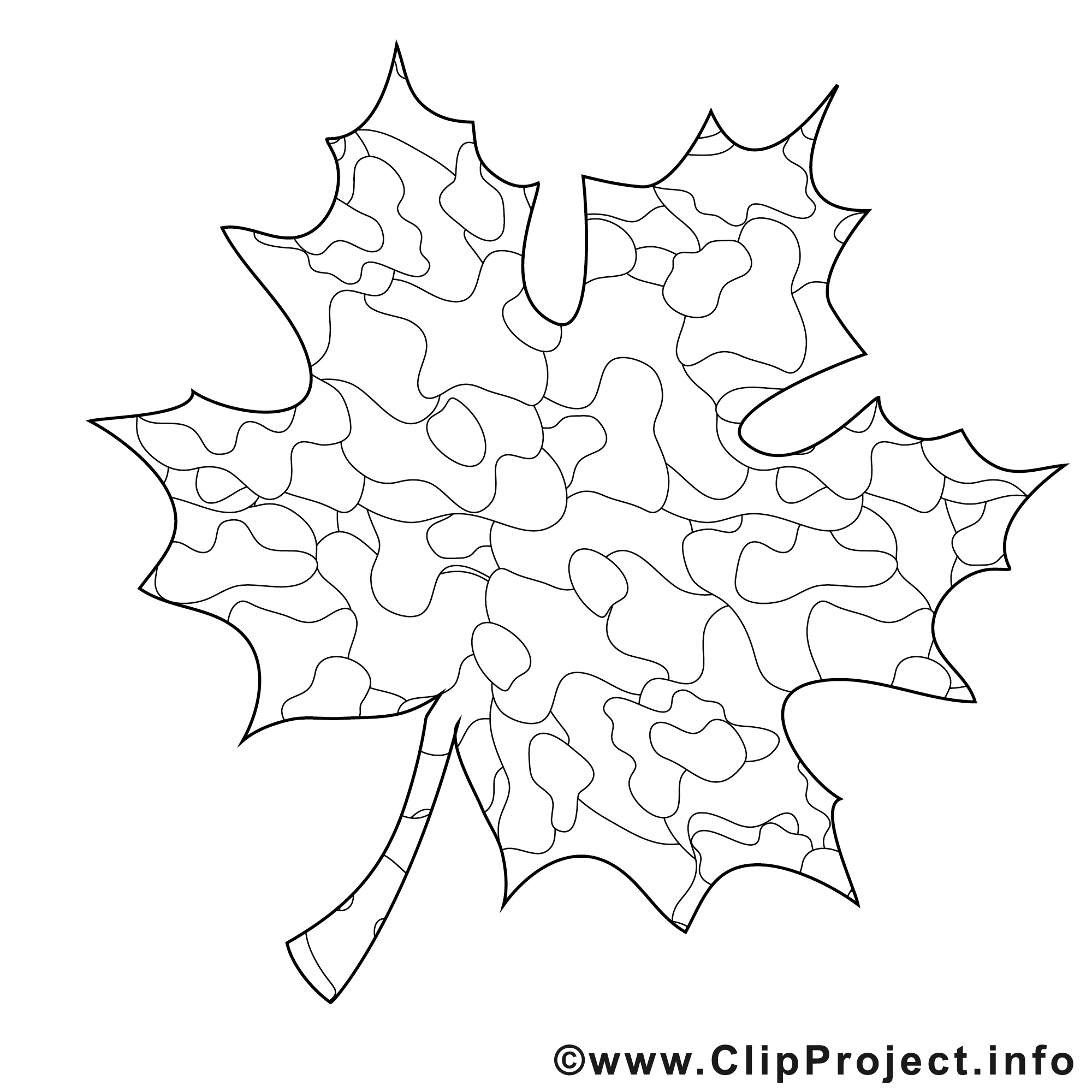 Clipart feuille – Automne dessins à colorier - Automne coloriages