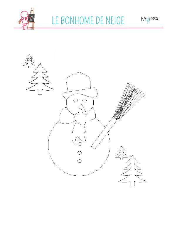 Coloriage de bonhomme de neige | MOMES.net