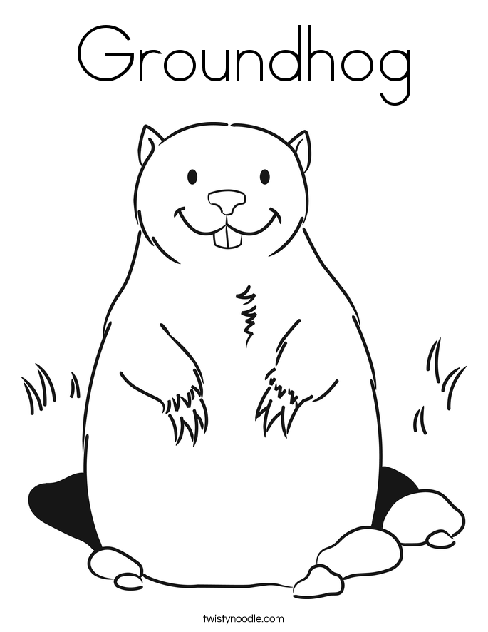 Groundhog Coloring Page - Twisty Noodle