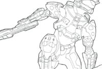 master chief halo coloring pages