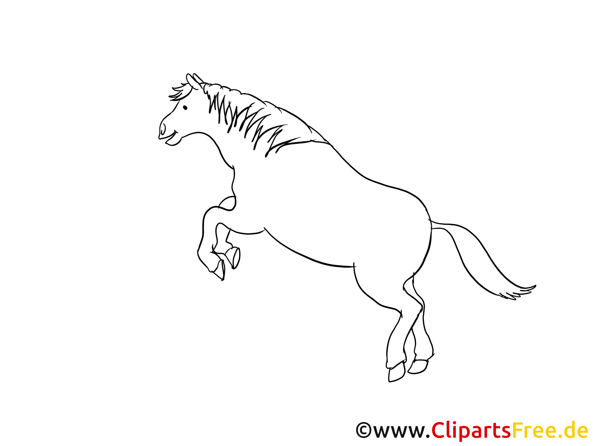 Saute dessin gratuit – Cheval à colorier - Chevaux coloriages dessin
