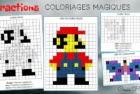 coloriage magique lire des fractions sous diverses écritures