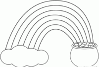 rainbow and pot of gold coloring page rainbow and pot of gold coloring page