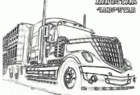realistic semi truck coloring pages