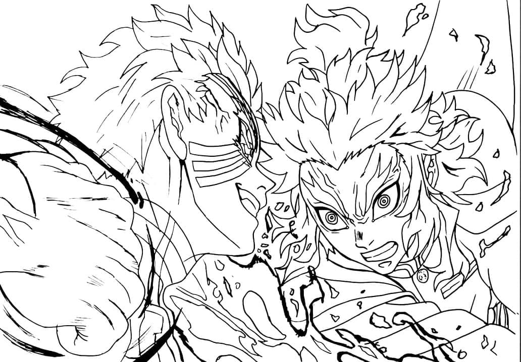 Kyojuro Rengoku to Print Coloring Page - Free Printable Coloring Pages
