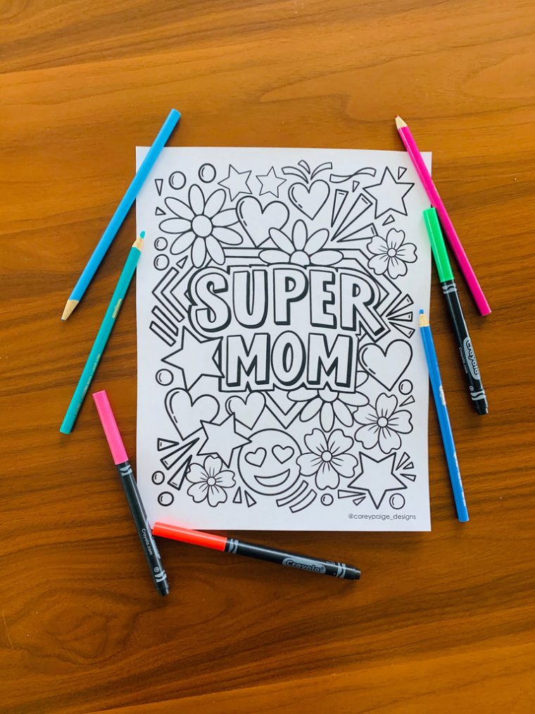 super mom coloring pages