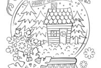 printable christmas snow globe coloring pages